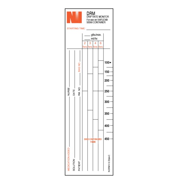 Drip Rate Monitor - Hospira Abbott Style C - 250 ml 7" x 2"